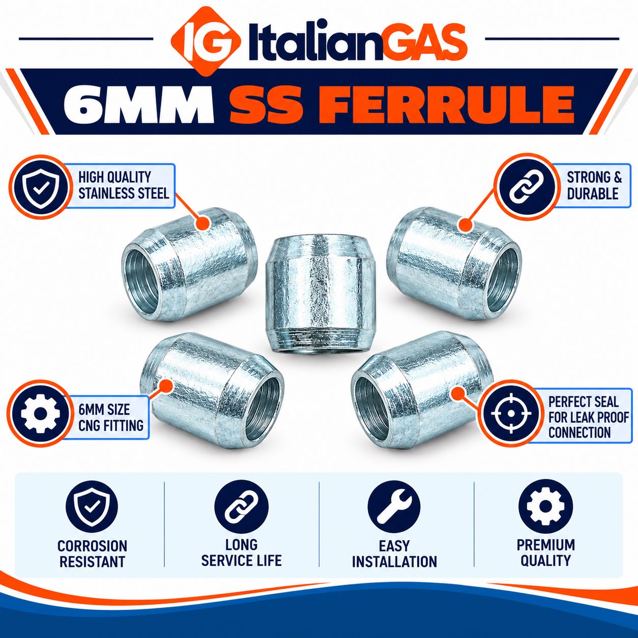 ITALIANGAS - 6MM - SS FERRULE - Image 2